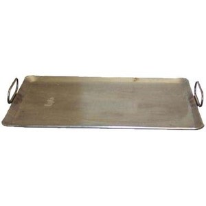 GRIDDLE TOP 2 BURNER 1PC PLATE STEEL 7GA 14X23 W/ HANDLE & SLOPE SIDES